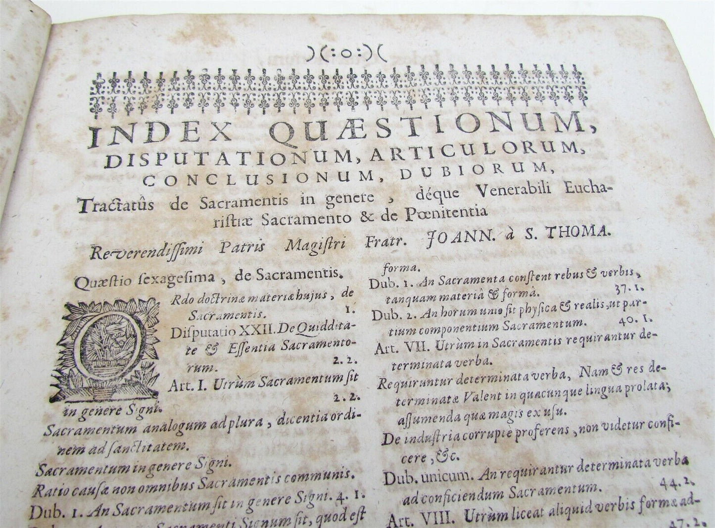 1711 VELLUM BOUND ANTIQUE FOLIO Ioannis a Sto Thoma v. 8