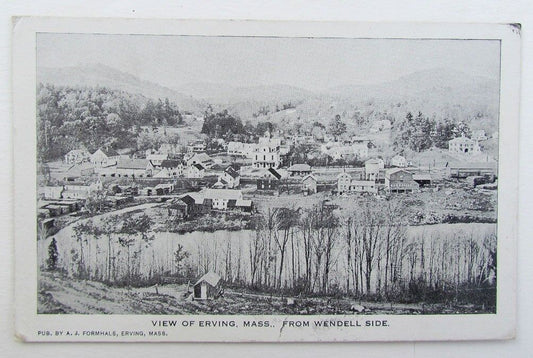 VINTAGE 1912 POSTCARD VIEW OF ERVING MASS FROM WENDELL SIDE MASSACHUSETTS