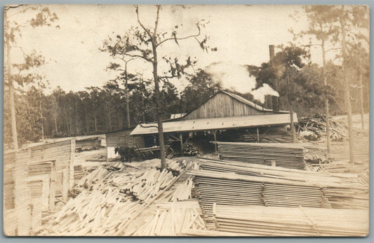 LUMBER YARD ANTIQUE REAL PHOTO POSTCARD RPPC