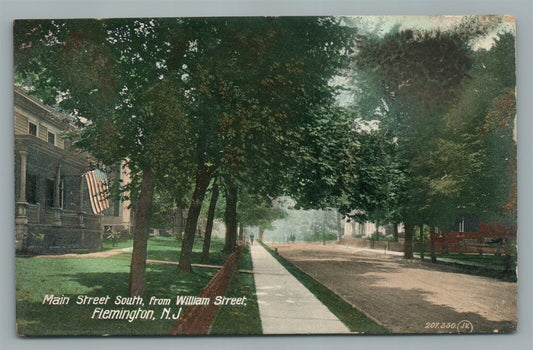 FLEMINGTON NJ MAIN STREET SOUTH ANTIQUE POSTCARD