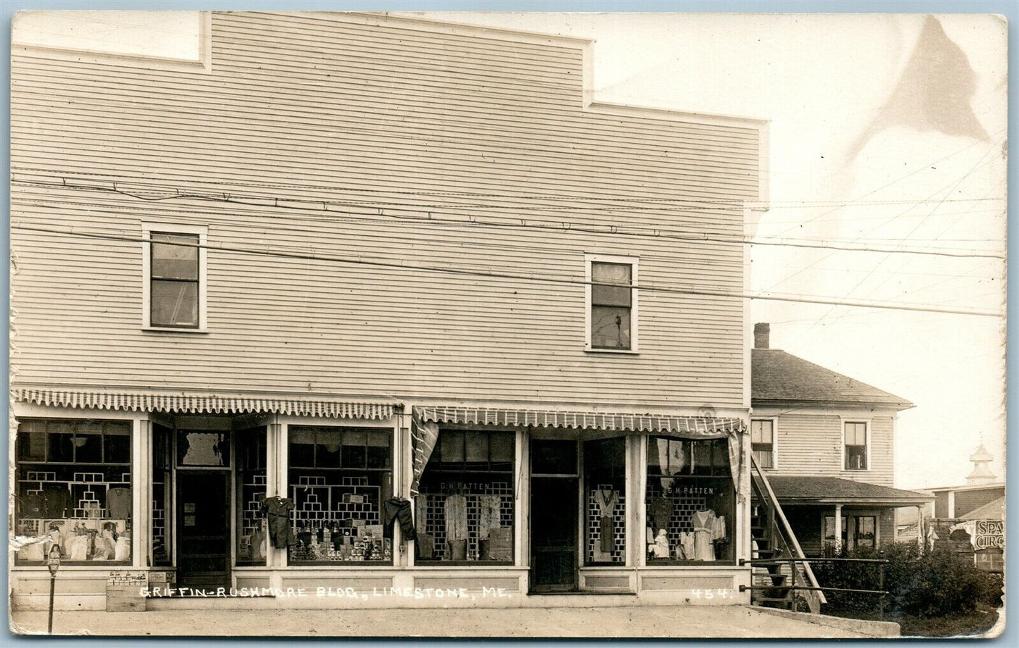 LIMESTONE ME GRIFFIN RUSHMORE BLDG PATTON STORE ANTIQUE REAL PHOTO POSTCARD RPPC