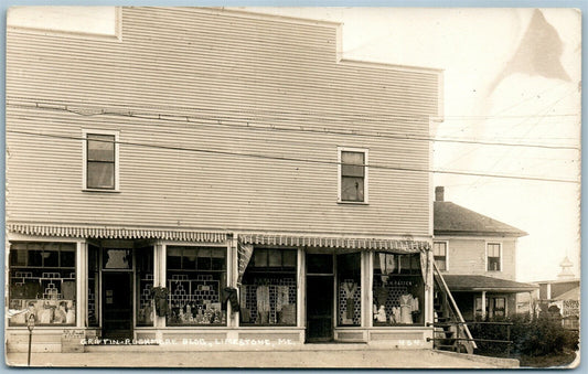 LIMESTONE ME GRIFFIN RUSHMORE BLDG PATTON STORE ANTIQUE REAL PHOTO POSTCARD RPPC