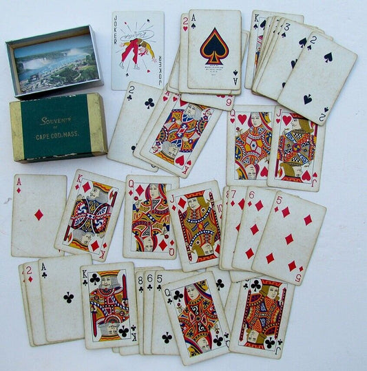 VINTAGE CAPE COD MASS. SOUVENIR PLAYING CARDS DECK w/ BOX