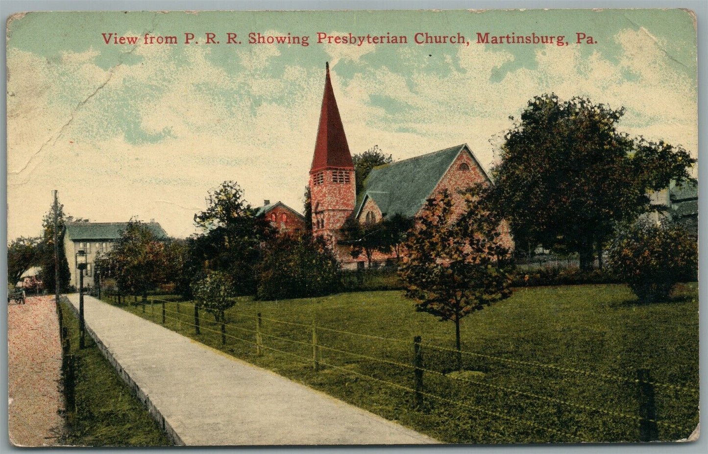 MARTINSBURG PA PRESBYTERIAN CHURCH ANTIQUE POSTCARD