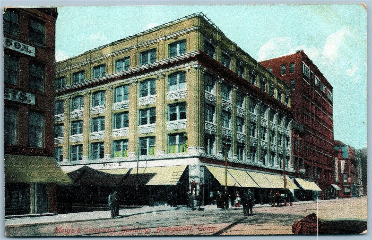 BRIDGEPORT CT MEIGS & COMPANY ANTIQUE POSTCARD