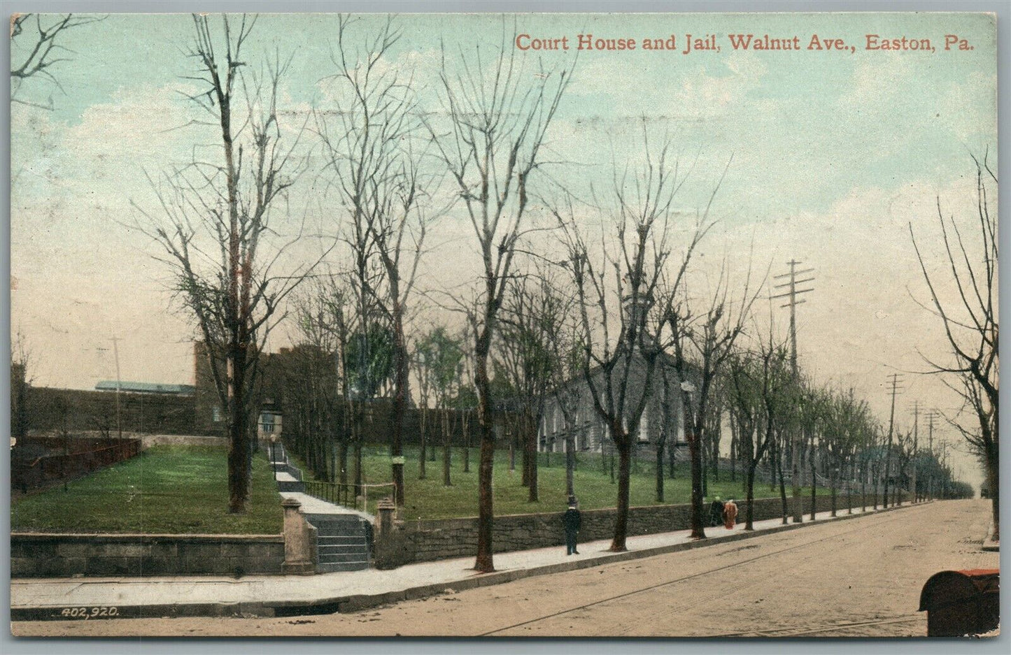 EASTON PA COURT HOUSE & JAIL WALNUT AVENUE ANTIQUE POSTCARD