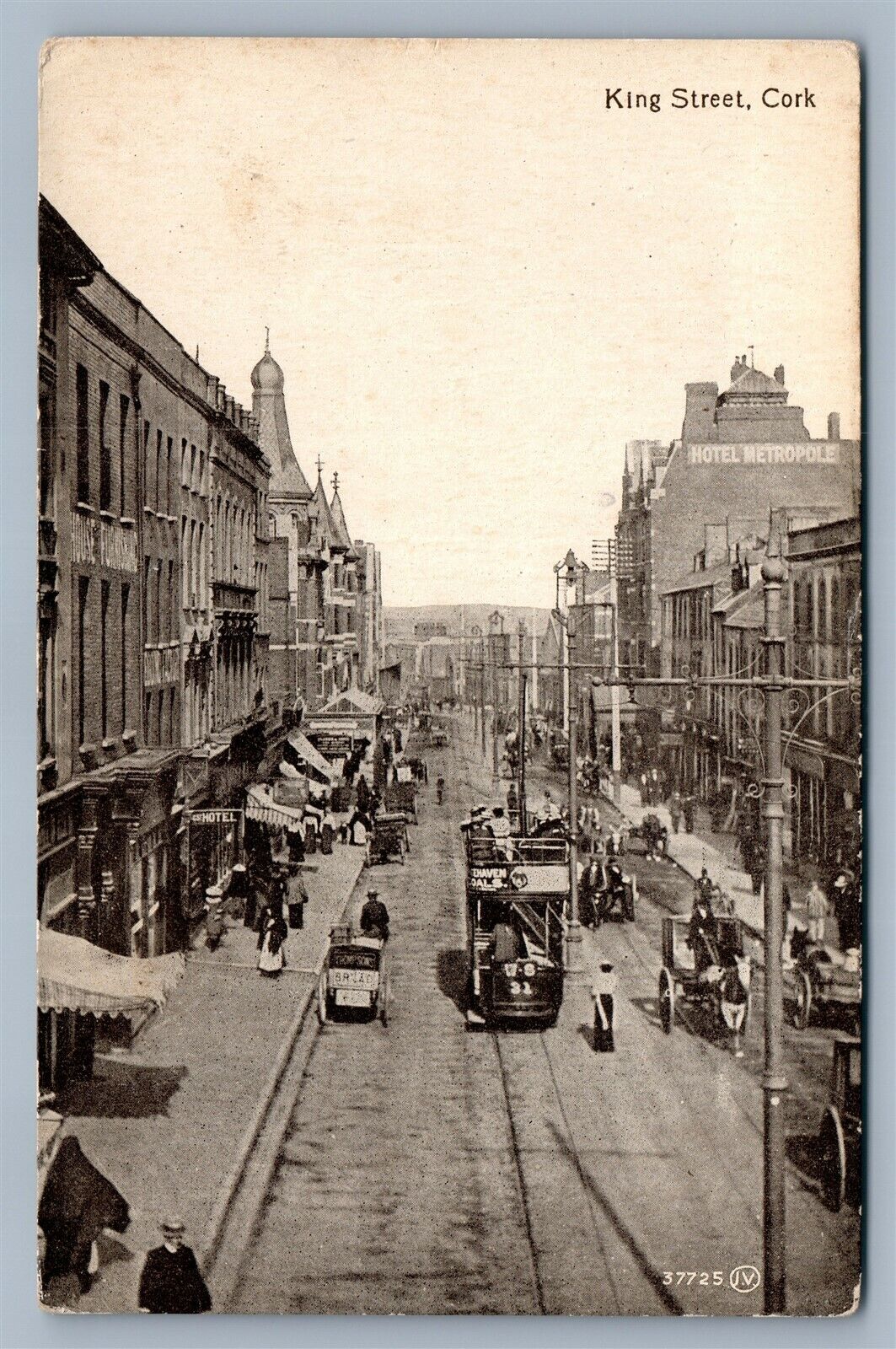 CORK ENGLAND KING STREET ANTIQUE POSTCARD