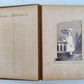 PHOTO ALBUM VICTORIAN antique with 20 PHOTOS nice embossed leather binding 19 c.