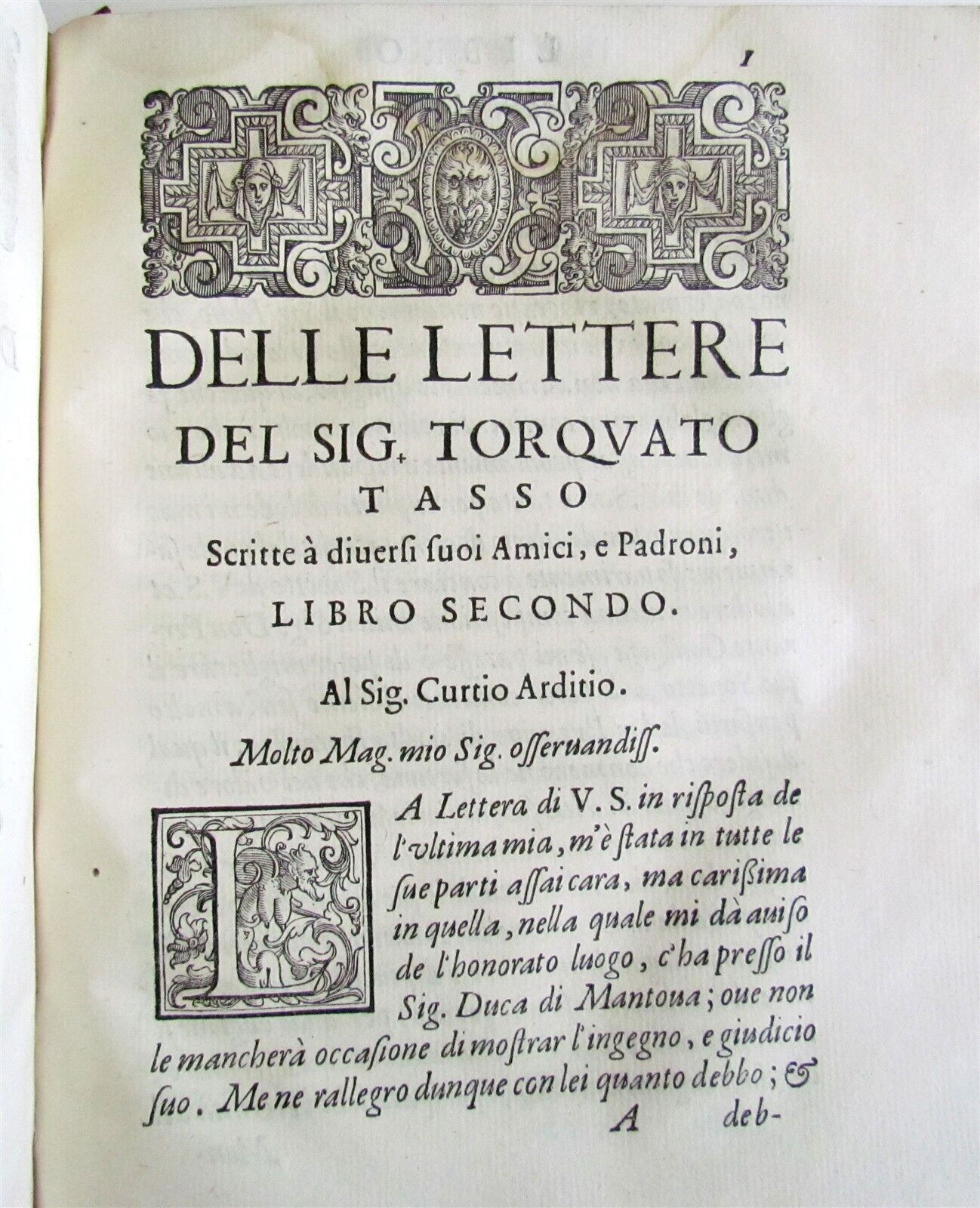 1588 Delle lettere familiari del sig. TORQUATO TASSO antique vellum 16th century