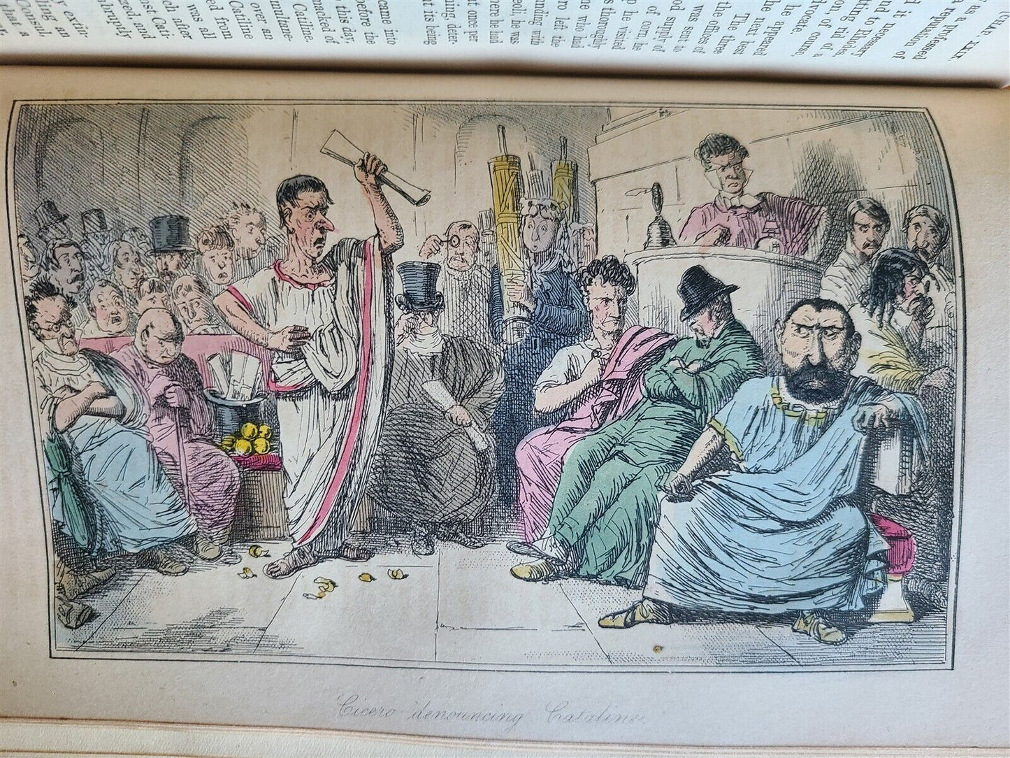 1851 COMIC HISTORY of ROME SIGNED BINDING illustrated by LEECH antique