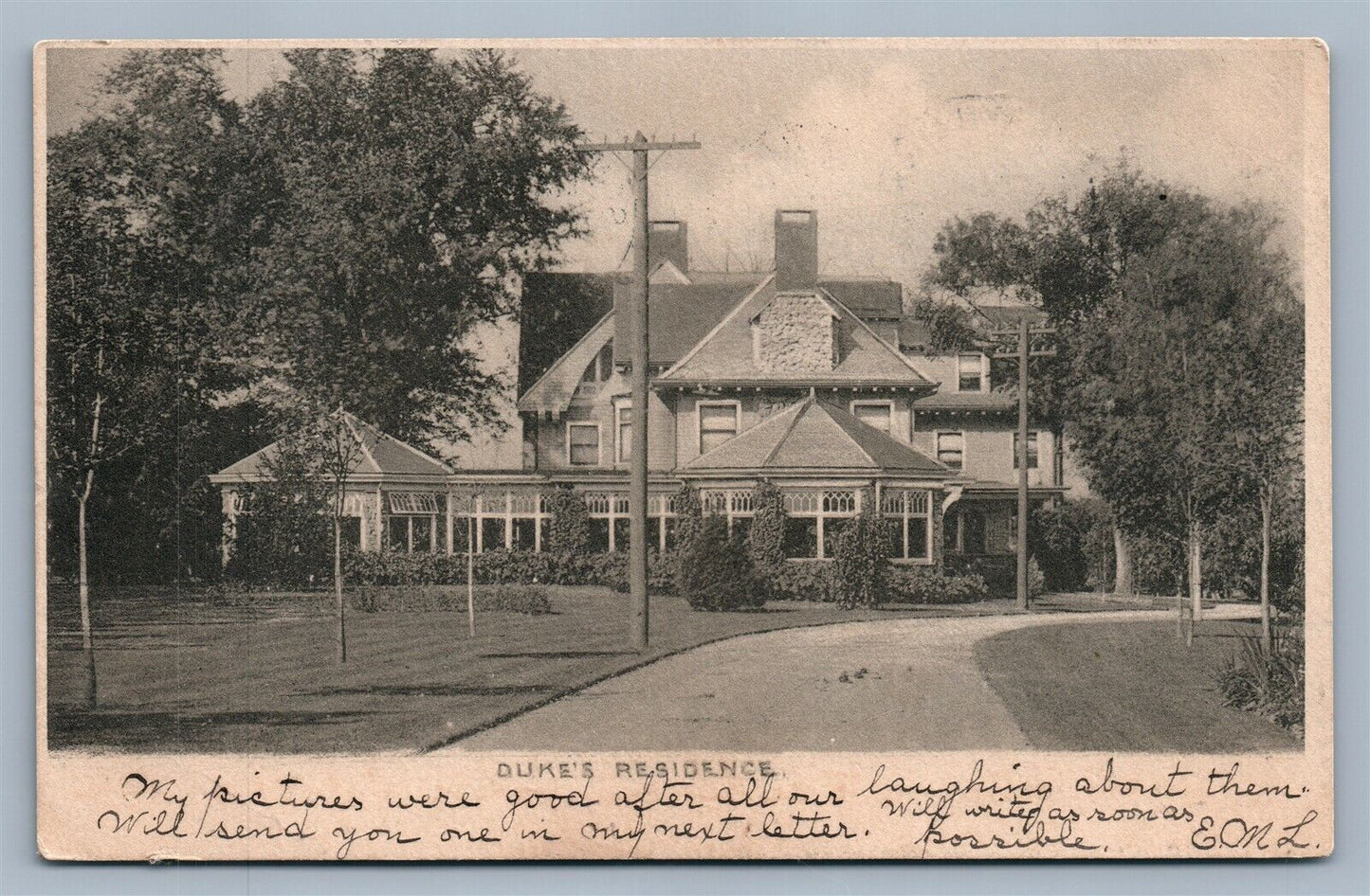 SOMERVILLE NJ DUKE'S RESIDENCE ANTIQUE POSTCARD