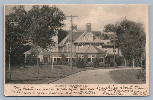 SOMERVILLE NJ DUKE'S RESIDENCE ANTIQUE POSTCARD
