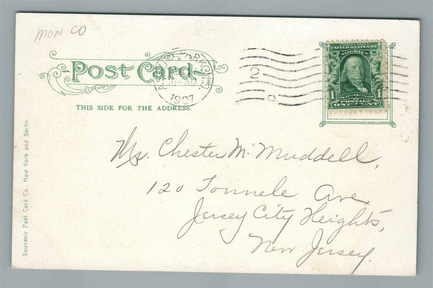 ASBURY PARK NJ EMORY STREET BRIDGE OVER WESLEY LAKE ANTIQUE POSTCARD