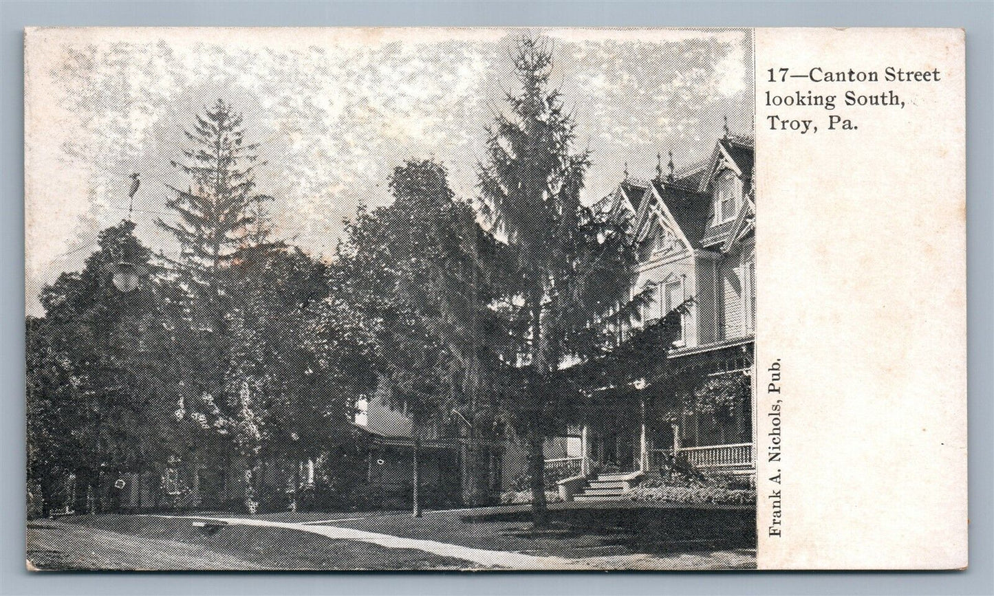 TROY PA CANTON STREET ANTIQUE POSTCARD