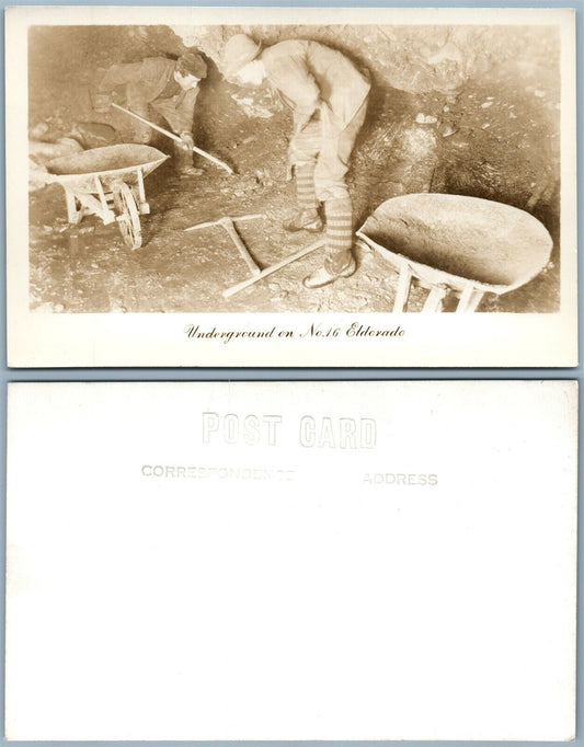 EL DORADO CREEK YUKON UNDERGROUND No. 16 REAL PHOTO POSTCARD RPPC GOLD MINING