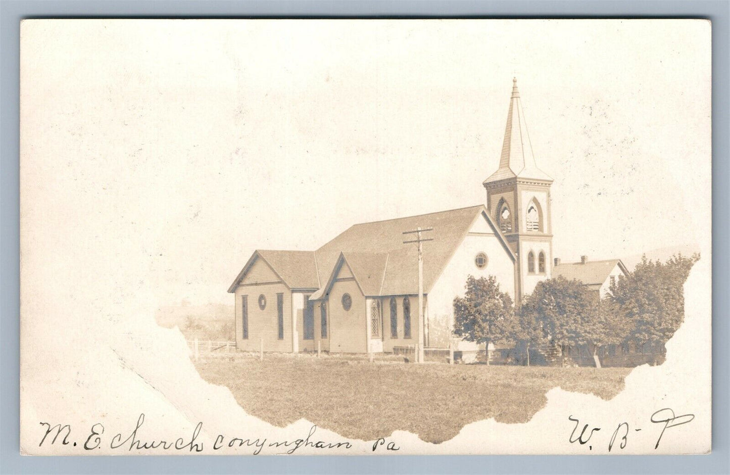 CONYNGHAM PA ME CHURCH ANTIQUE REAL PHOTO POSTCARD RPPC