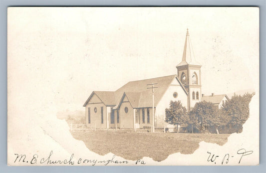 CONYNGHAM PA ME CHURCH ANTIQUE REAL PHOTO POSTCARD RPPC