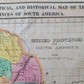 1822 MAP of UNITED PROVINCES of SOUTH AMERICA GEOGRAPHICAL HISTORICAL antique