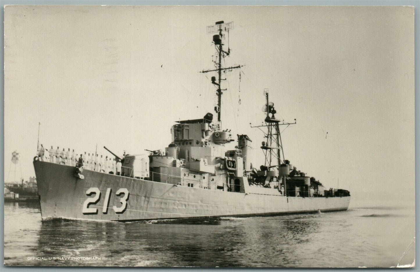 MILITARY SHIP USS WILLIAM T. POWELL VINTAGE REAL PHOTO POSTCARD RPPC