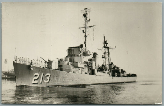 MILITARY SHIP USS WILLIAM T. POWELL VINTAGE REAL PHOTO POSTCARD RPPC