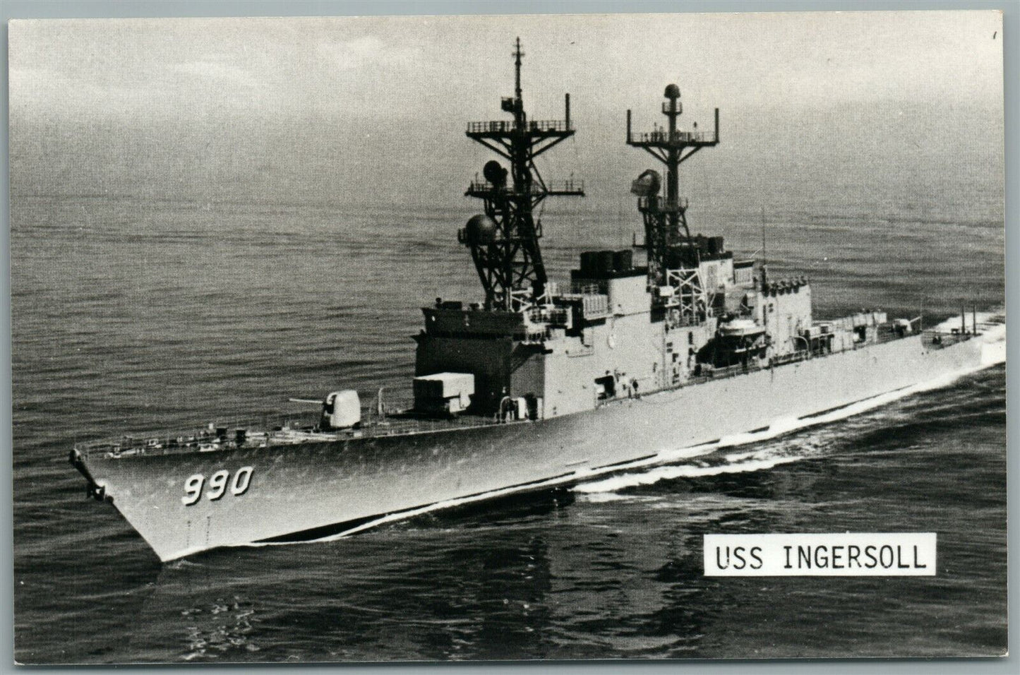 MILITARY SHIP USS INGERSOLL VINTAGE REAL PHOTO POSTCARD RPPC