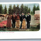 AMERICAN INDIANS TRADING ANTIQUE POSTCARD