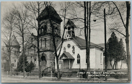 WASHINGTON NJ FIRST METHODIST EPISCOPAL CHURCH VINTAGE POSTCARD
