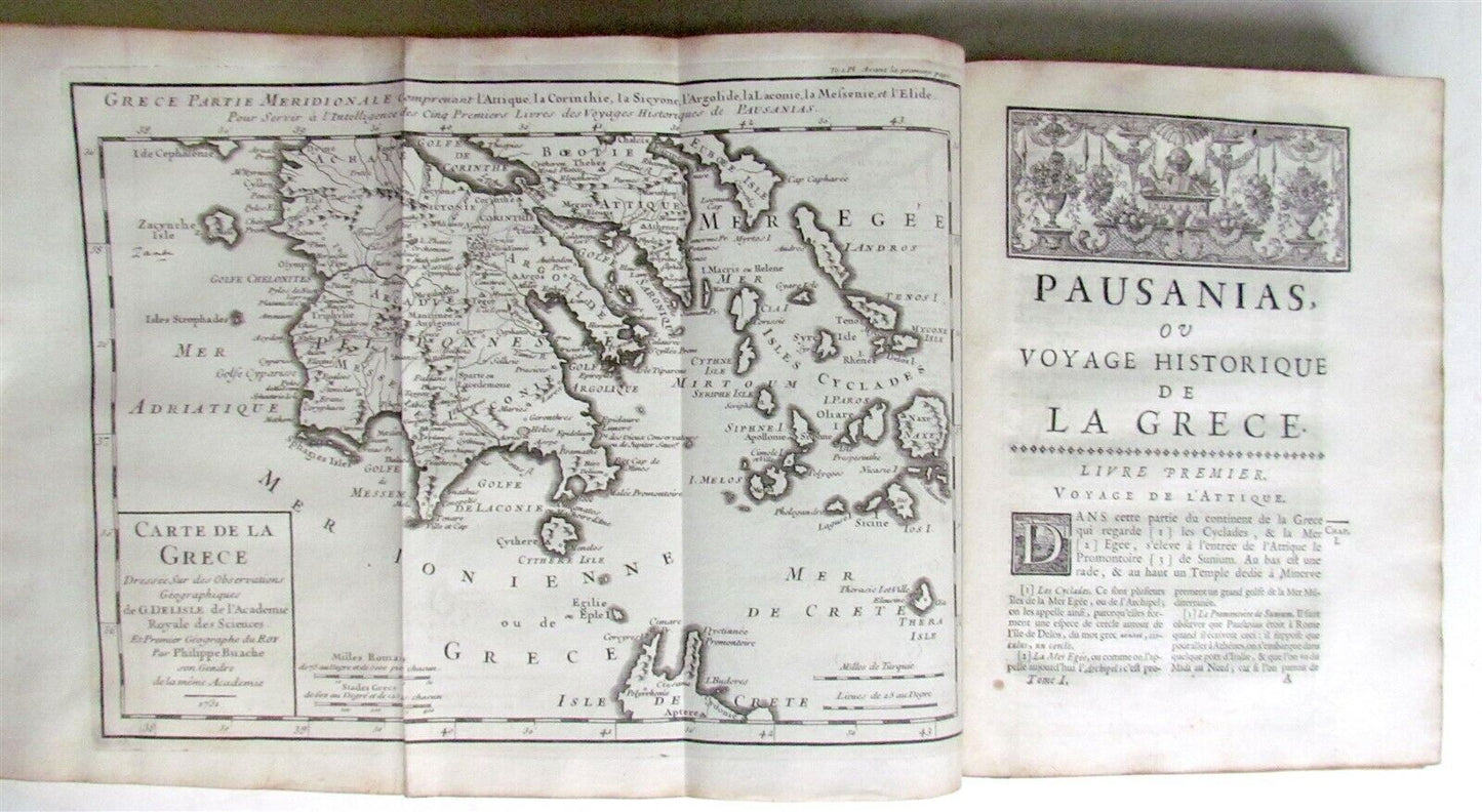 1731 Pausanias ou Voyage de La Grece antique in French ILLUSTRATED