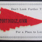 FORT DODGE IA APPLIED VELVET ANTIQUE POSTCARD