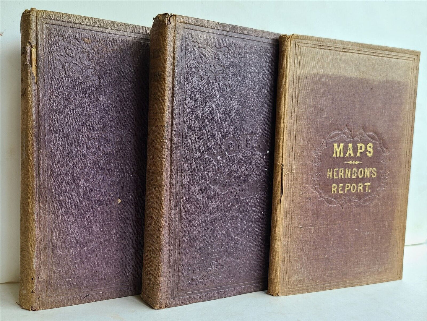 1854 EXPLORATION of VALLEY of AMAZON by NAVY DEPARTMENT antique 3 VOLUMES w/MAPS