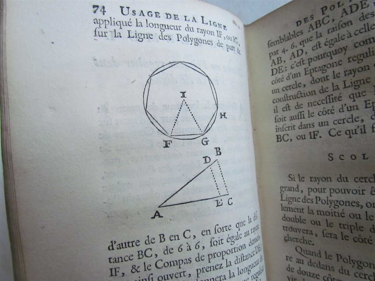 1691 USAGE of COMPASS ILLUSTRATED antique L´USAGE DU COMPAS DE PROPORTION