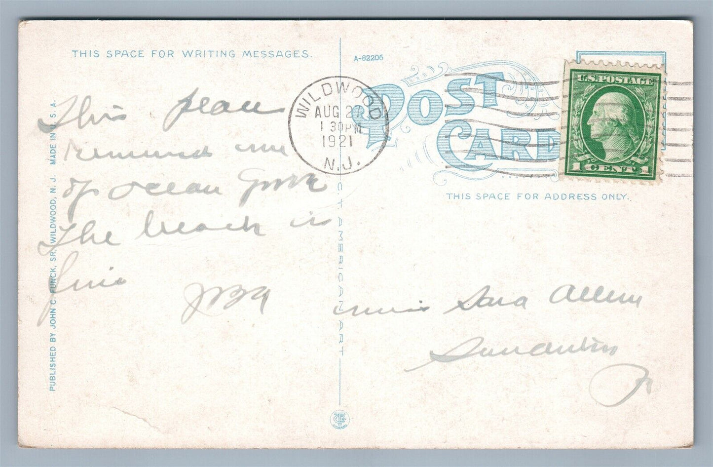 WILDWOOD NJ BOARDWALK FROM CASINO ANTIQUE POSTCARD