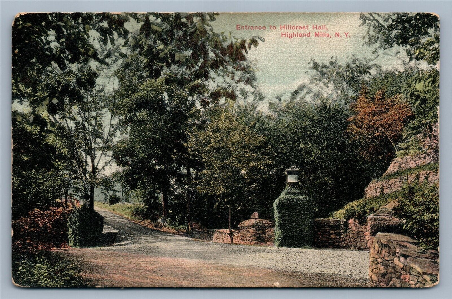HIGHLAND MILL NY HILLCREST HALL ANTIQUE POSTCARD