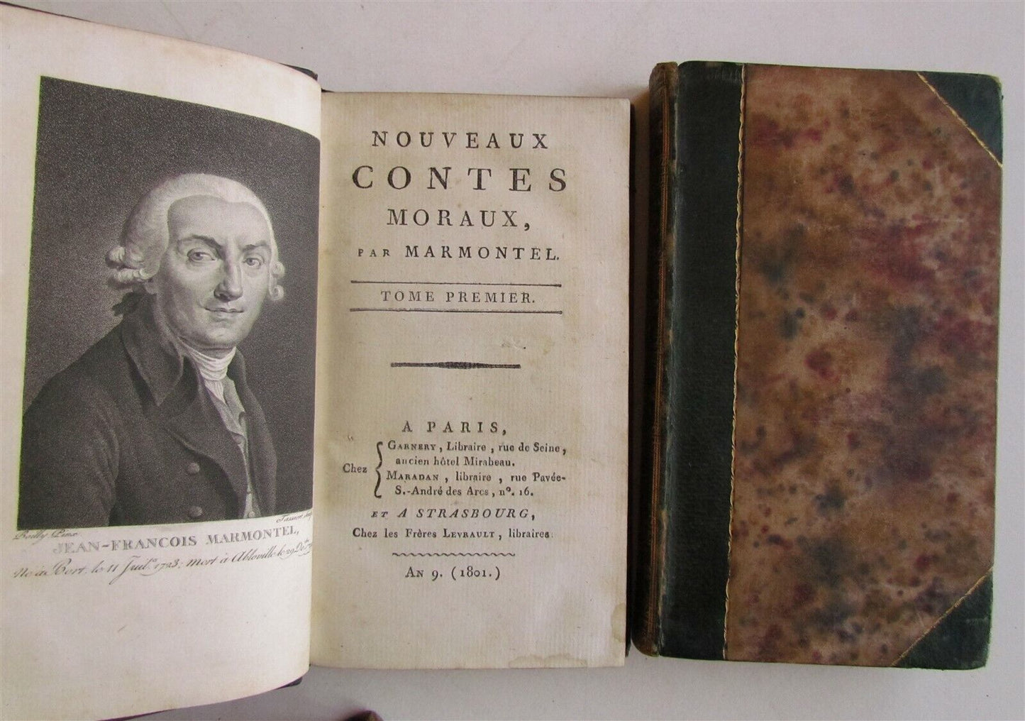 1801 4 volumes NOUVEAUX CONTES MORAUX by MARMONTEL ANTIQUE