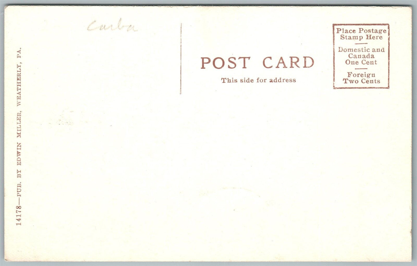 LOWRYTOWN PA M.E.CHURCH ANTIQUE POSTCARD