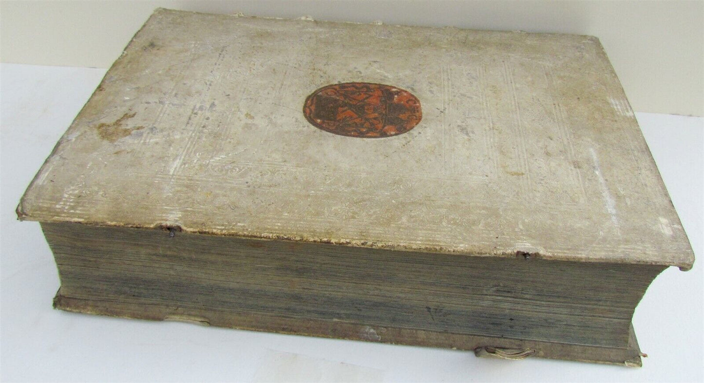 1703 BLIND-STAMPED PIGSKIN BOUND ANTIQUE FOLIO by Josephi Mansi Vol.2