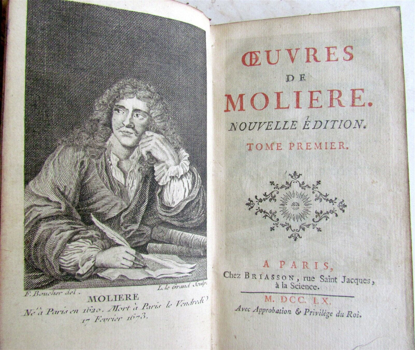 1760-1770 WORKS of MOLIERE 8 volumes COMEDIES THEATER PLAYS in FRENCH antique