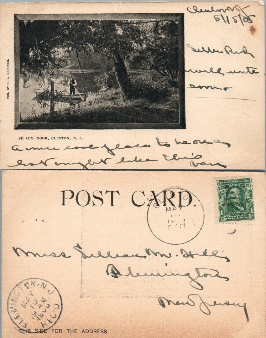 ANTIQUE POSTCARD SHADY NOOK CLINTON N.J.