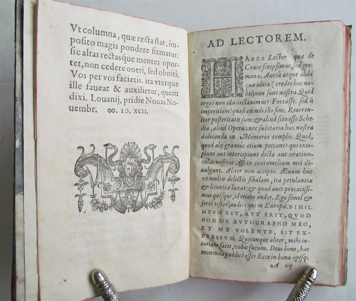 1602 DE CRUCE LIBRI TRES by Justus LIPSIUS antique ILLUSTRATED w/ 19 WOODCUTS