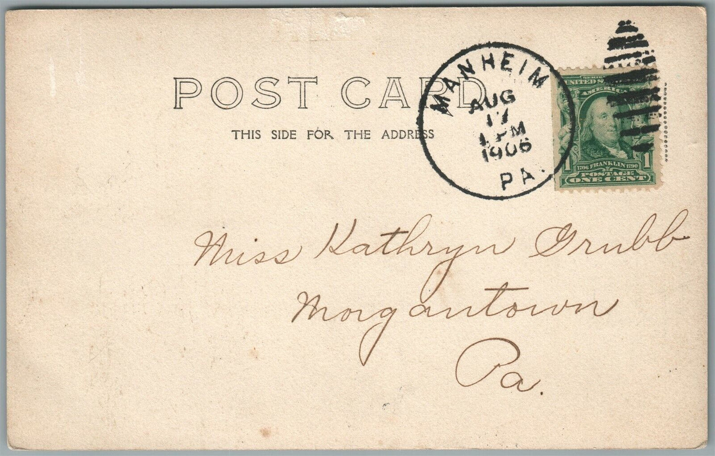 MANHEIM PA S. CHARLOTTE STREET ANTIQUE REAL PHOTO POSTCARD RPPC