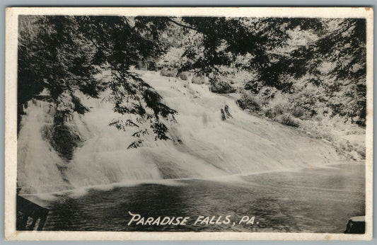 PARADISE FALLS PA ANTIQUE REAL PHOTO POSTCARD RPPC