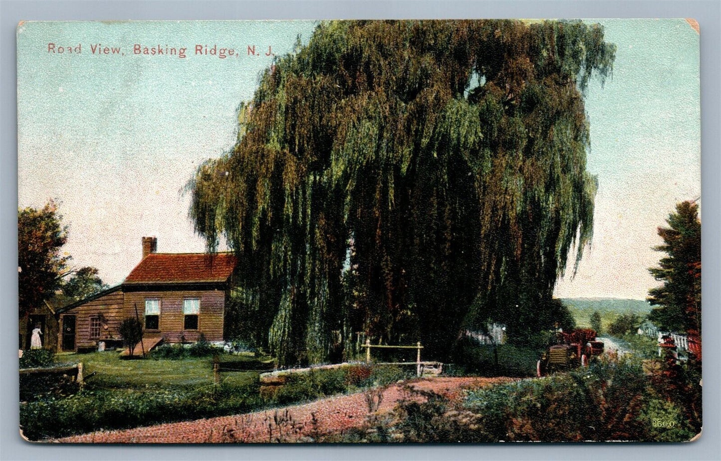 BASKING RIDGE NJ ROAD VIEW ANTIQUE POSTCARD