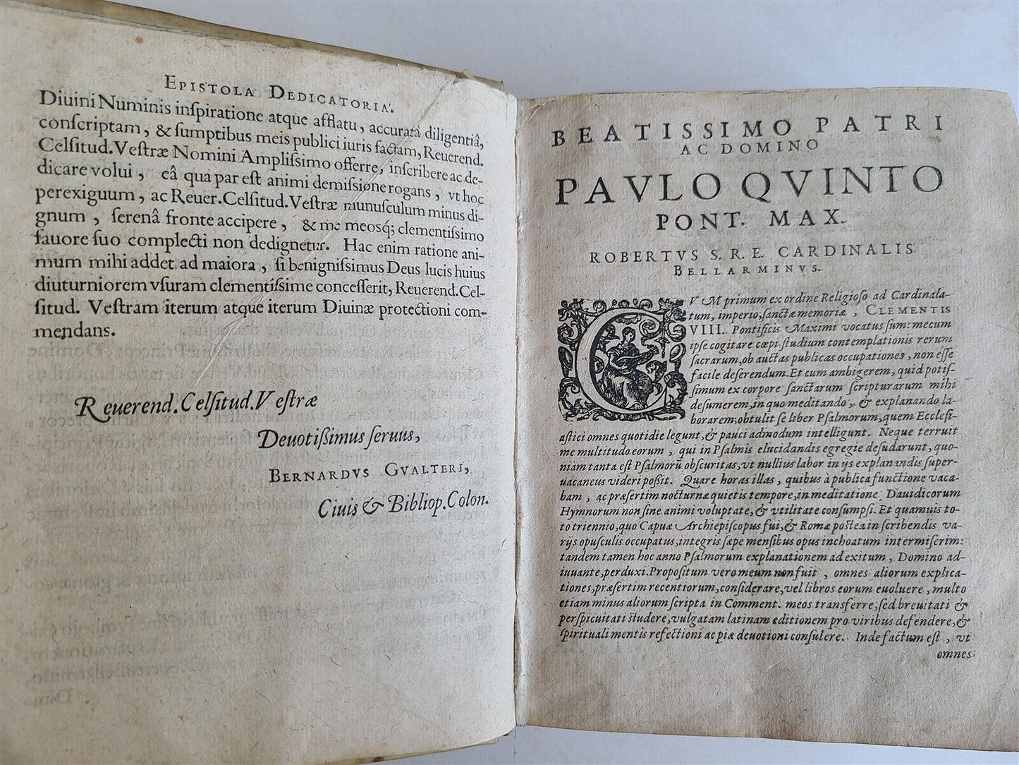 1633 EXPLANATIO in PSALMOS by ROBERTO BELLARMINO antique VELLUM BOUND