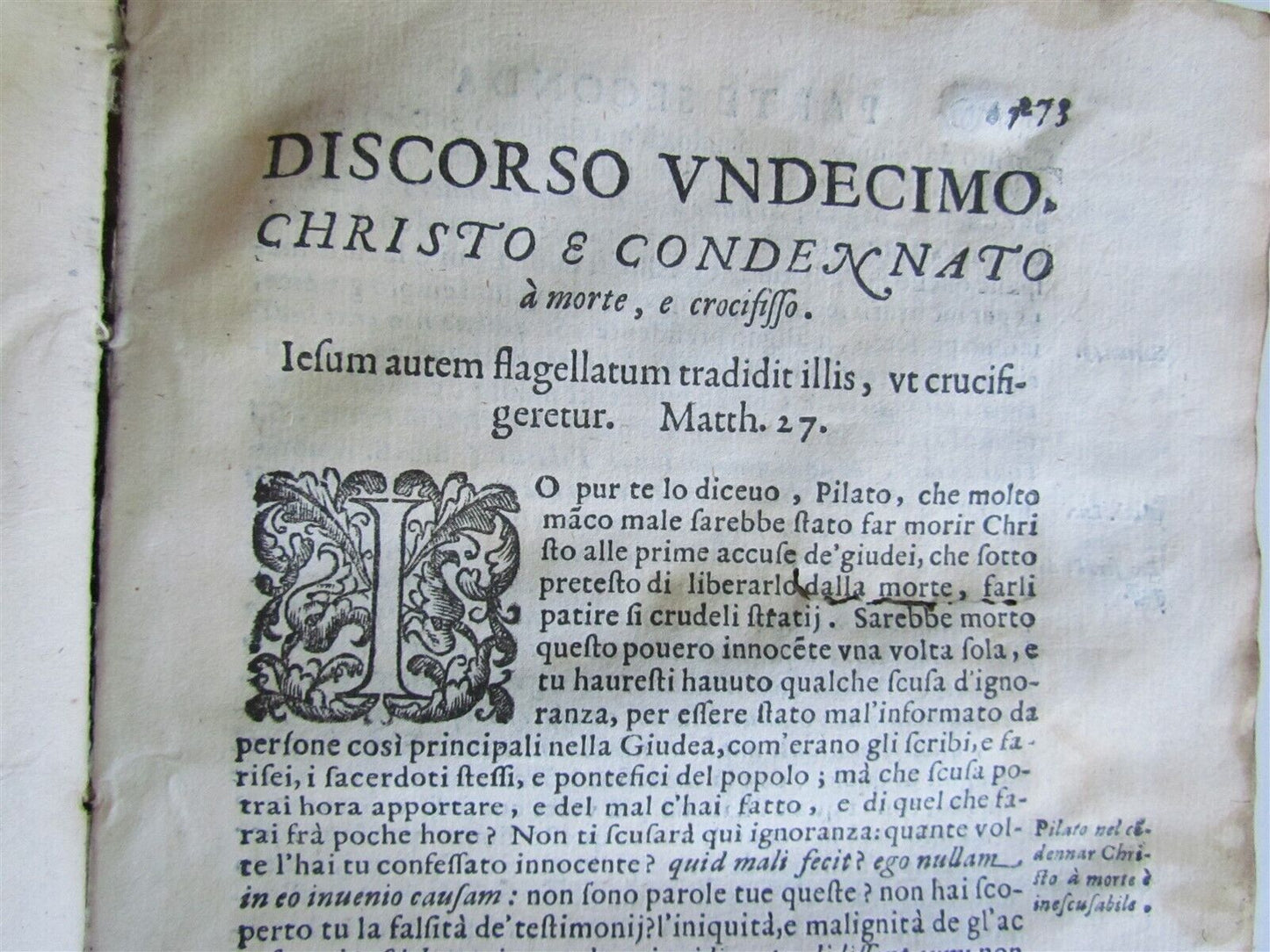 1607 DISCORSI DEL P.GREGORIO MASTRILLI DELLA COMPAGNIA DI GIESU antique VELLUM