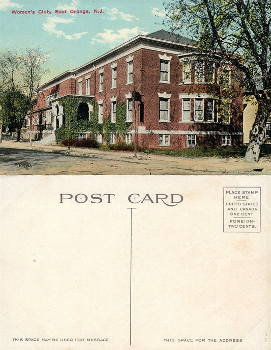 EAST ORANGE N.J. WOMEN'S CLUB ANTIQUE POSTCARD