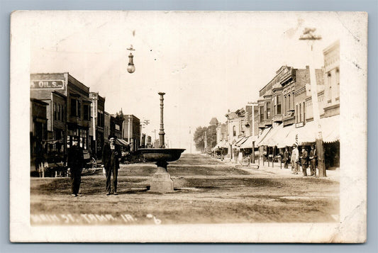 TAMA IA MAIN STREET ANTIQUE REAL PHOTO POSTCARD RPPC