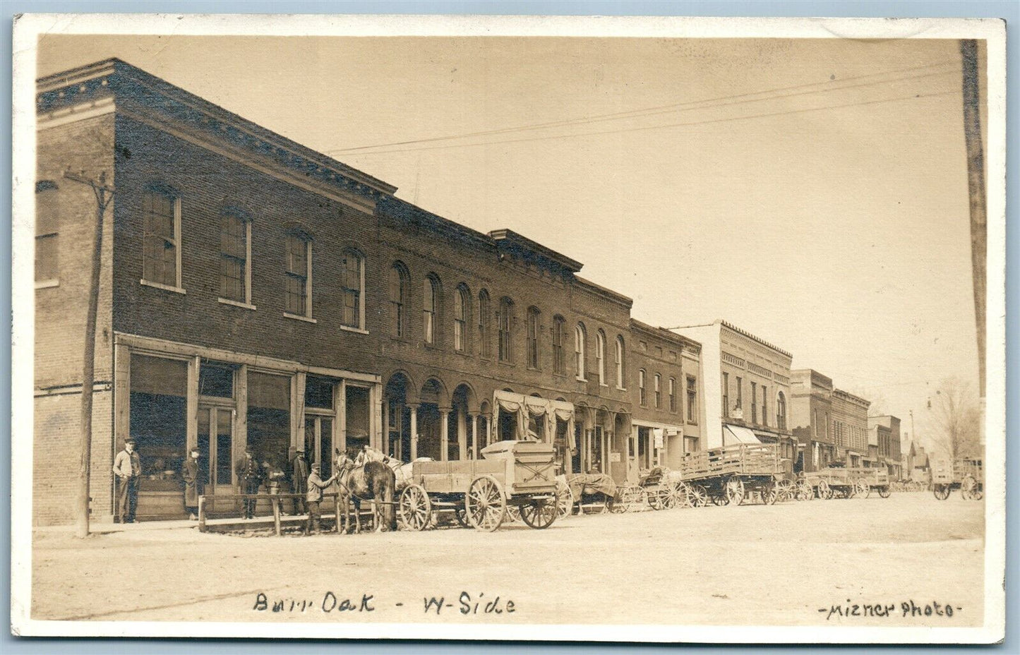 BURR OAK MI WEST SIDE ANTIQUE REAL PHOTO POSTCARD RPPC