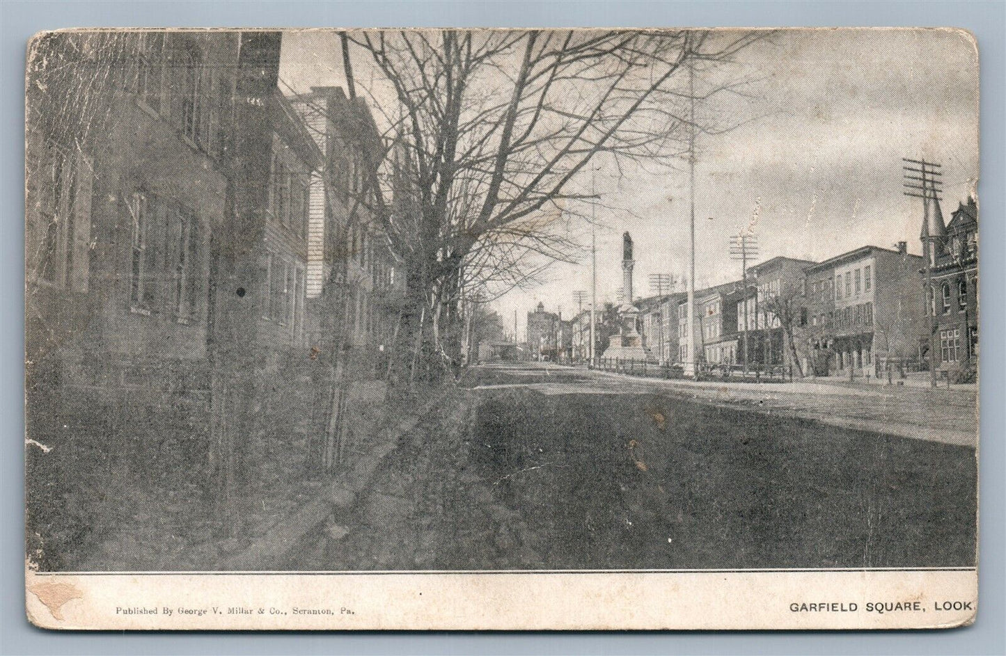 POTTSVILLE PA GARFIELD SQUARE ANTIQUE POSTCARD