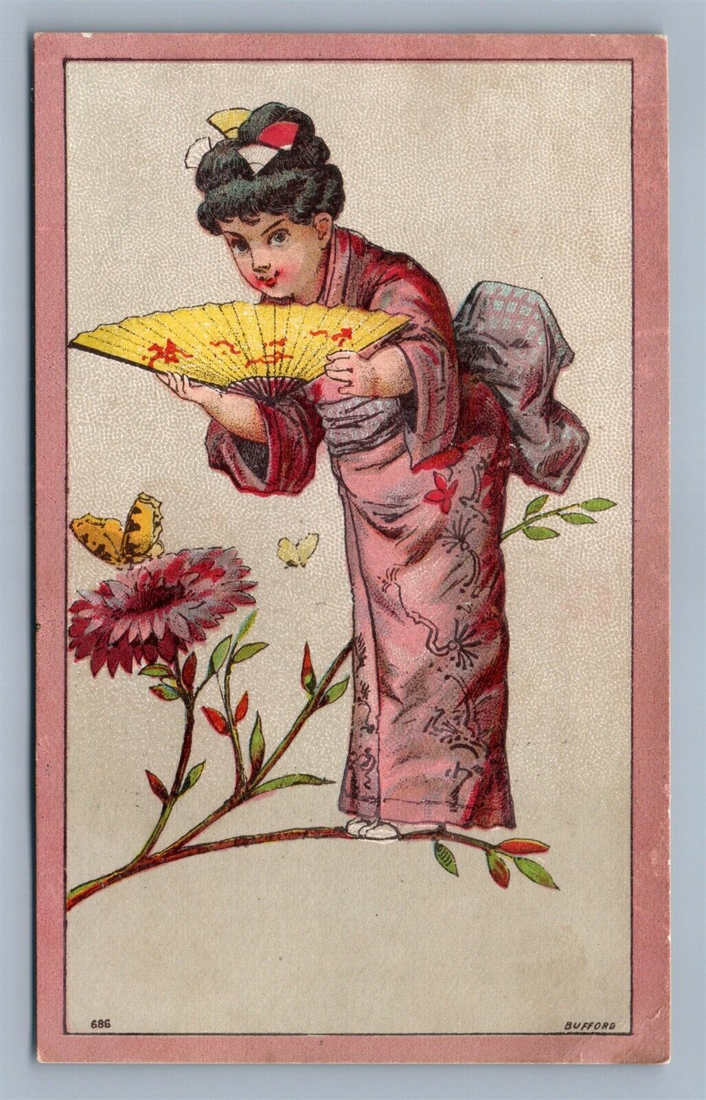 YORK PA ANTIQUE VICTORIAN TRADE CARD KRABER'S MILLINERY EMPORIUM ADVERTISING