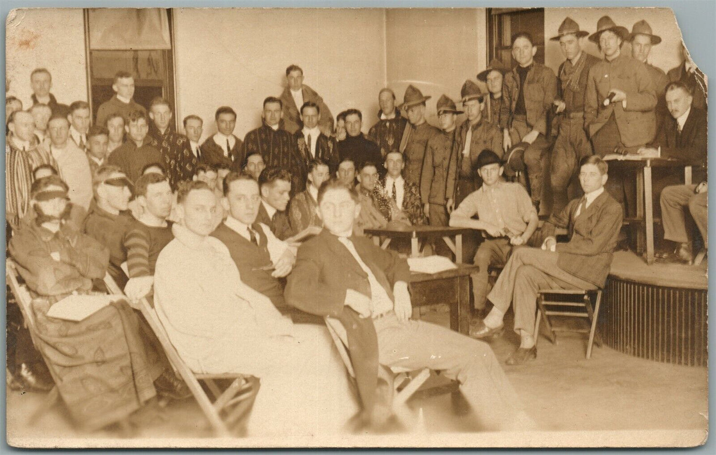 WWI ERA US ARMY HOSPITAL ANTIQUE REAL PHOTO POSTCARD RPPC